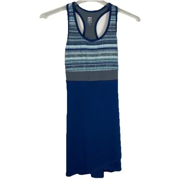 Title Nine Athletic Dress Sz S Blue Racer Back Pocket Tennis Pickleball Stretch - Picture 1 of 9